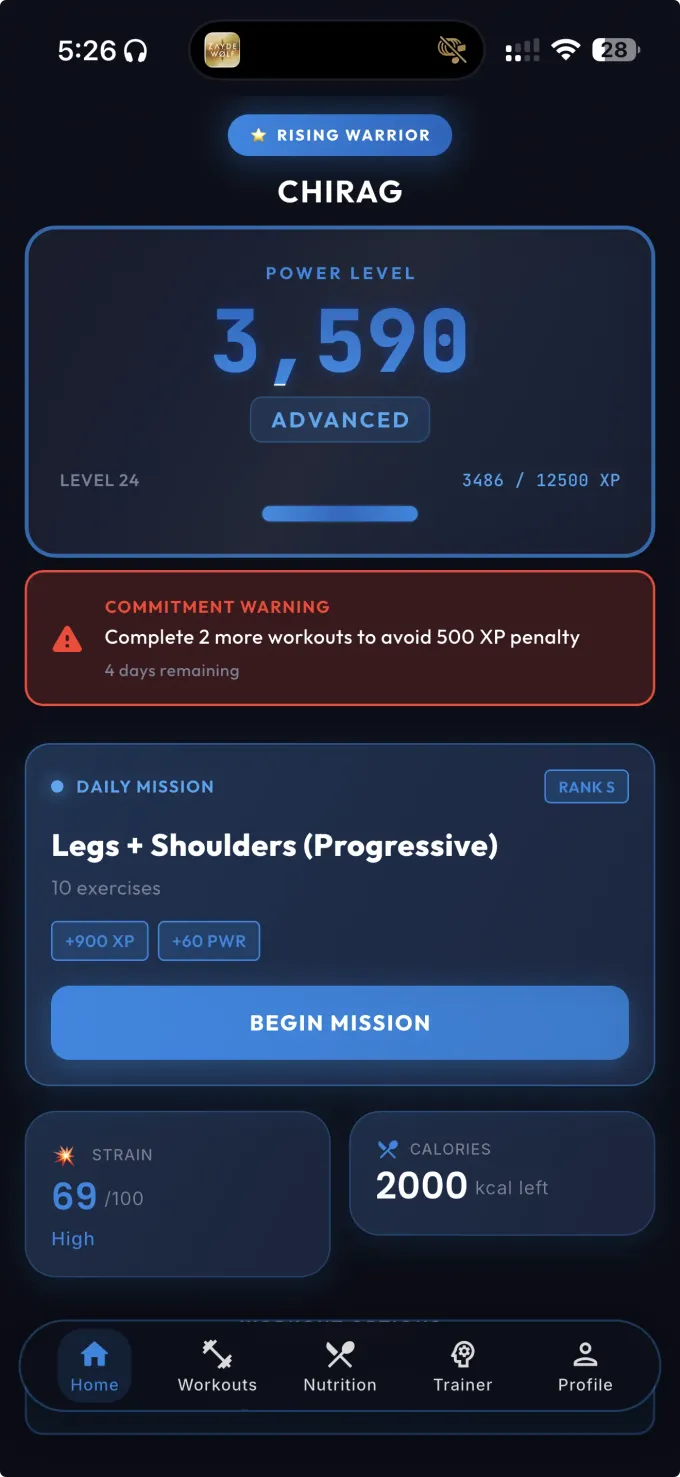 Fit Snap Home Screen