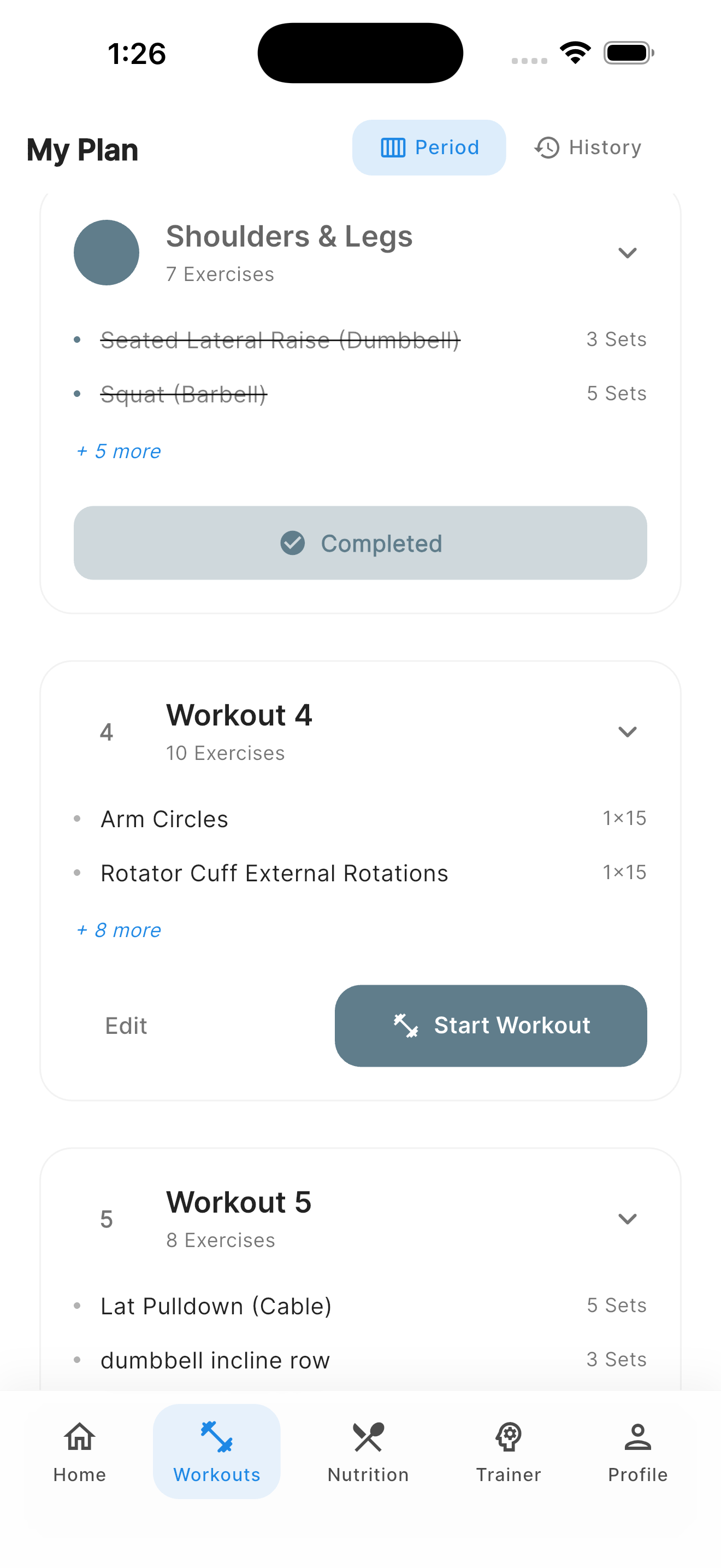 AI Generated Workouts